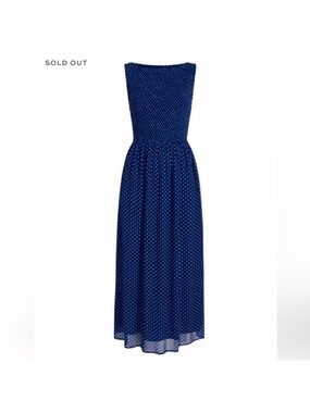 Hill House Cosima Nap Dress. Navy Polkadot Georgette. XS. EUC